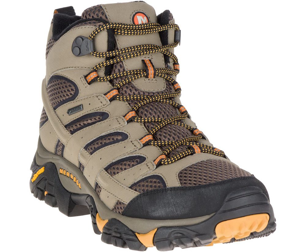Merrell Hiking Boots Brown - Moab 2 Mid GORE -TEX® Wide Width - Mens 89XWLPHUB